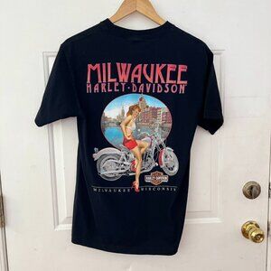 Harley Davidson Men's Black Milwaukee Wisconsin Tee Shirt Sz Med